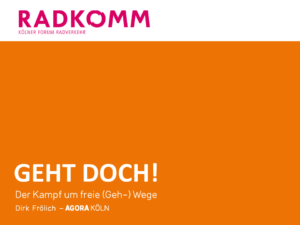 Titelfolie des Vortrags "Geht doch!" auf der Radkomm 4